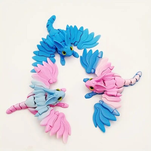 Custom 3D Printed Gradient Dragon with Realistic Eyes - Image 4
