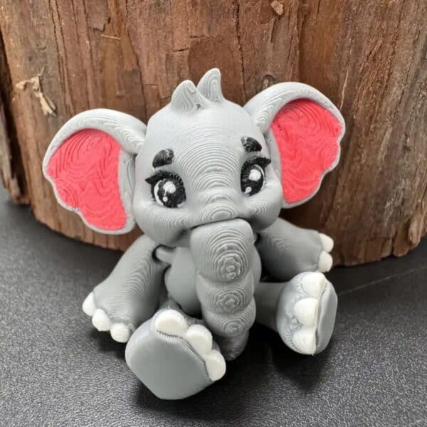 Fantasy Custom 3D Printed Gray Elephant Toy for Children - Image 2