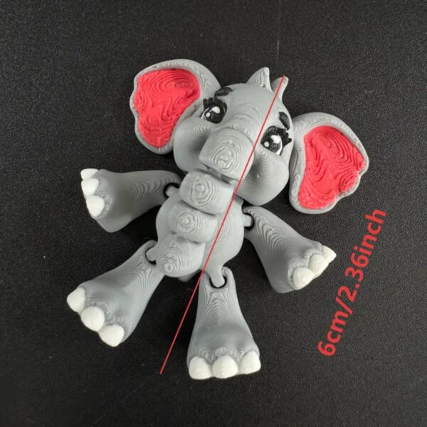 Fantasy Custom 3D Printed Gray Elephant Toy for Children - Image 3
