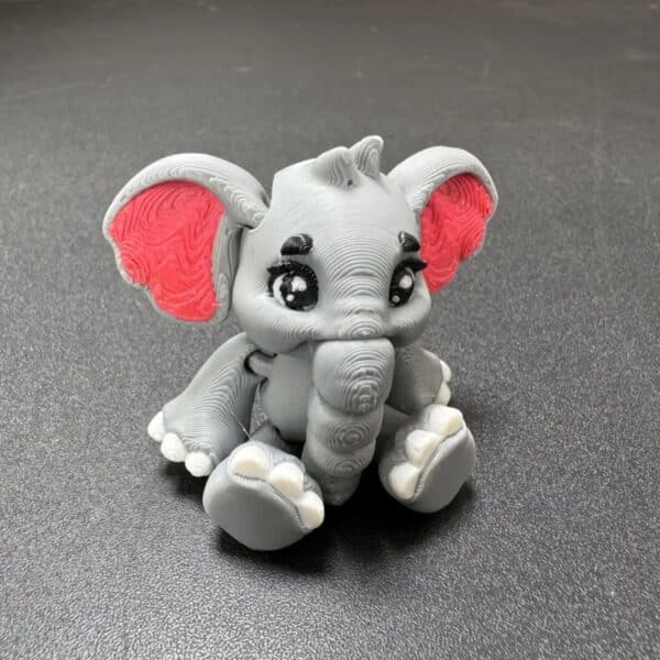 Fantasy Custom 3D Printed Gray Elephant Toy for Children - Image 4
