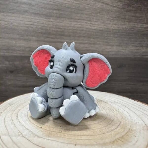 Fantasy Custom 3D Printed Gray Elephant Toy for Children - Image 5