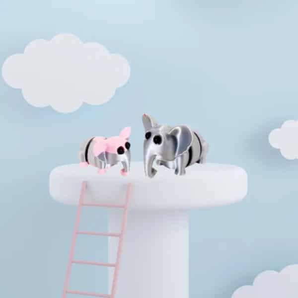 Customizable 3D Printed Mini Couple Elephant Toy for Kids - Image 2