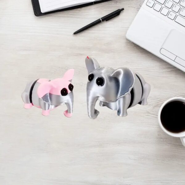 Customizable 3D Printed Mini Couple Elephant Toy for Kids - Image 3