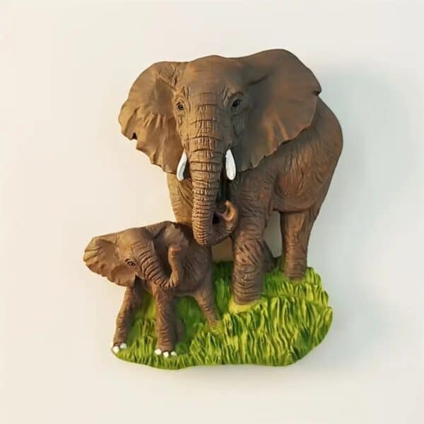 Customized 3D Printed Mother Youngsters Elephant Model - Image 2