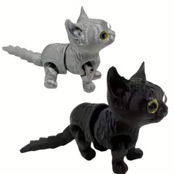 Articulated Custom 3D Printed Chibi Cat Toy for Children - Image 2