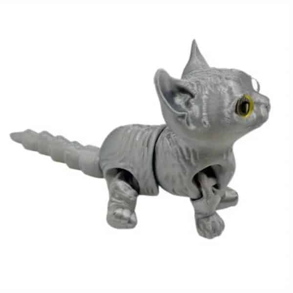 Articulated Custom 3D Printed Chibi Cat Toy for Children - Image 3