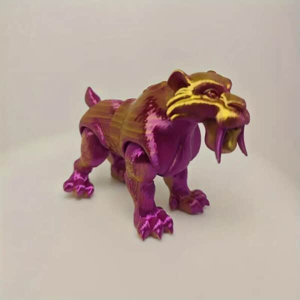 3D Customizable Articulated Sabertooth Tiger Kids Toy - Image 3