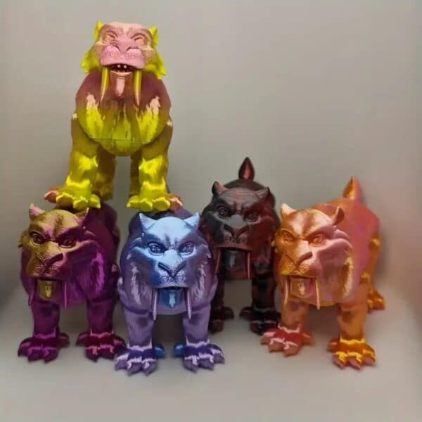3D Customizable Articulated Sabertooth Tiger Kids Toy - Image 2