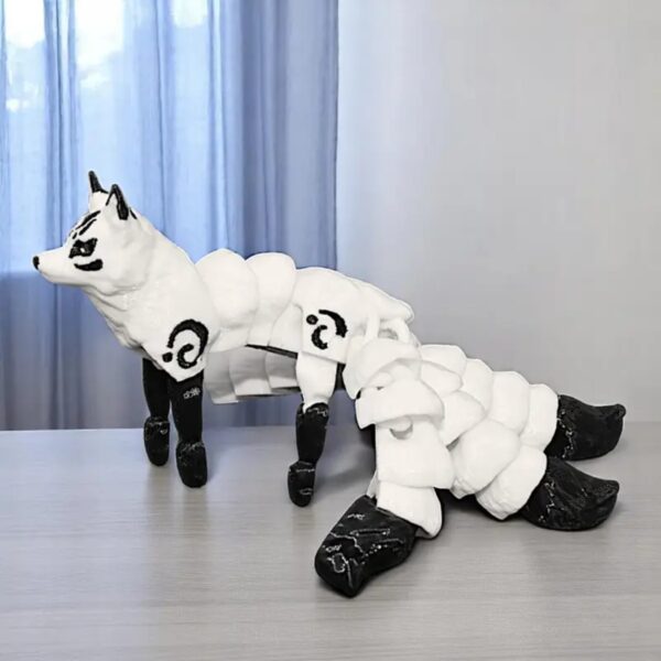 Custom Vibrant 3D Printed Nine Tailed Fox Toy for Children's - Image 2
