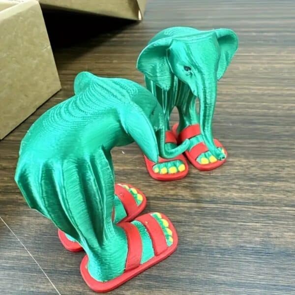 Customizable Plastic Vibrant Green Elephant Toy for Kids - Image 5