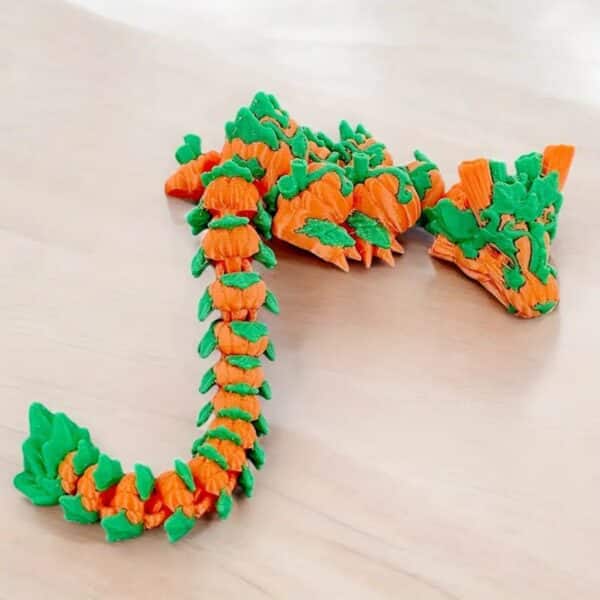 Articulated 3D Printed Pumpkin Dragon Toy for Children's - Image 3