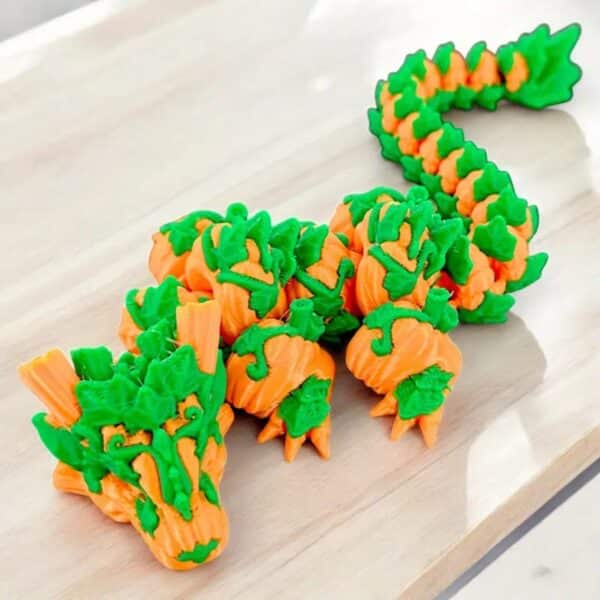 Articulated 3D Printed Pumpkin Dragon Toy for Children's - Image 6