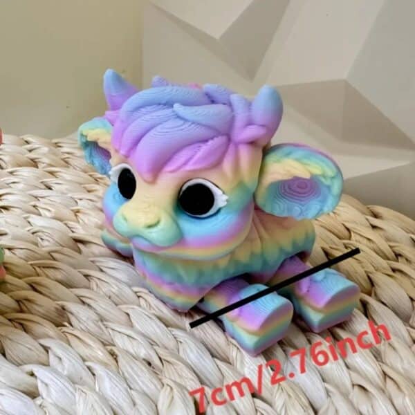3D Printed Cute Rainbow Customized Cow Toy for Children - Image 2