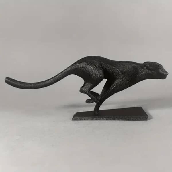 Customized Articulated 3D Printed Running Black Cat Statue - Image 4