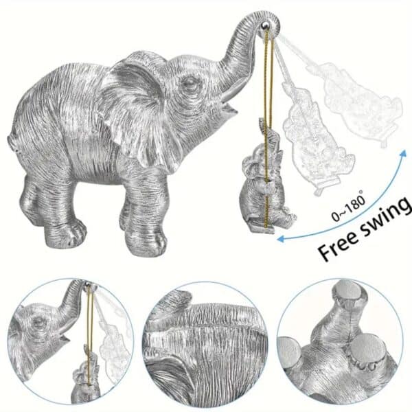 Customized 3D Printed Silver Elephant Statue for Children - Image 3