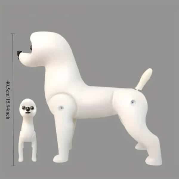 Customizable 3D Printed White Dog with Black Eyes - Image 2