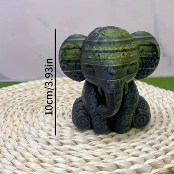 Vibrant Custom 3D Print Mini Elephant Statue for Children - Image 3