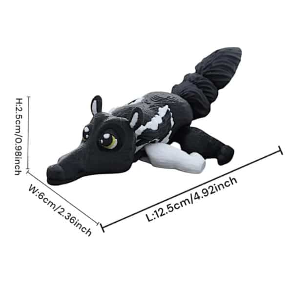 Vibrant 3D Printed Black White Anteater Toy for Childrens - Image 4