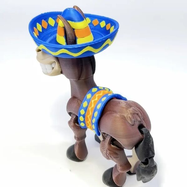 3D Printed Cowboy Donkey Flexible Animals Toy for Kids - Image 6