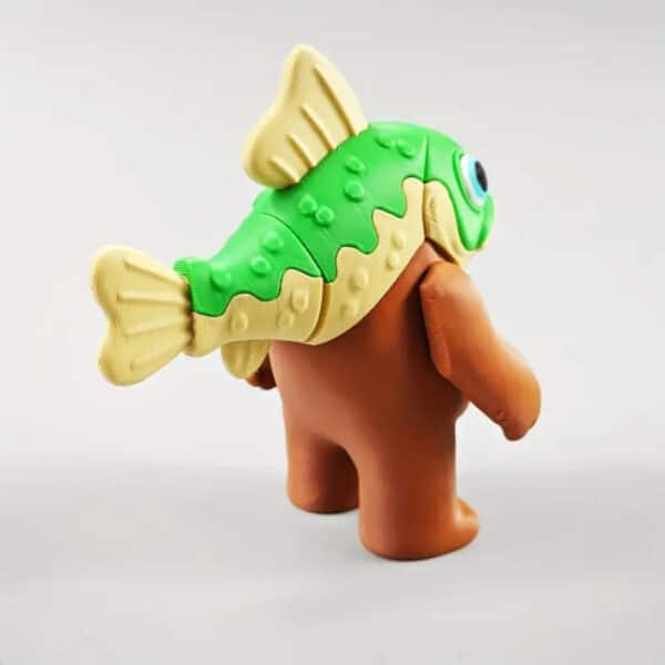 Custom 3D Printed Articulated Fish Bear Toy for Children - Image 2