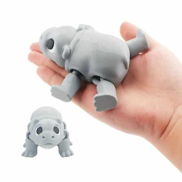 Customizable 3D Printed Cute Hippo with Movable Joints - Image 2