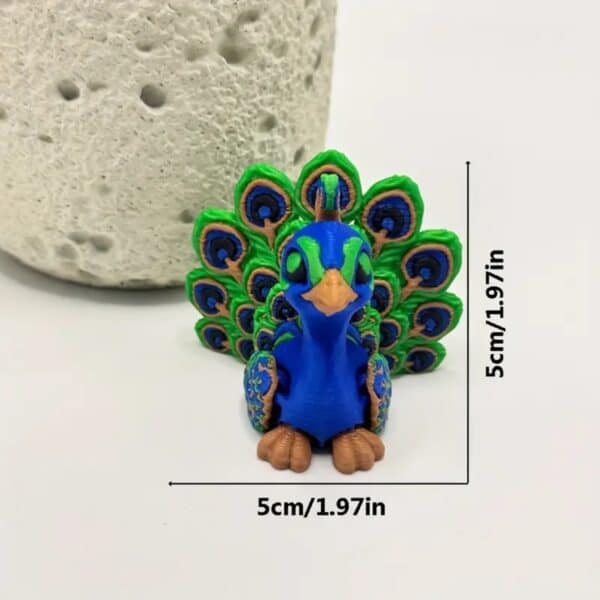 Customized Vibrant 3D Printed Peacock Toy for Children's - Image 2