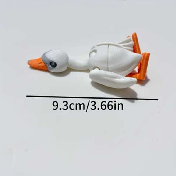 3D Printed Flexible White Orange Swan Toy for Children - Image 3