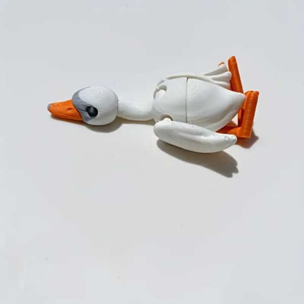 3D Printed Flexible White Orange Swan Toy for Children - Image 5