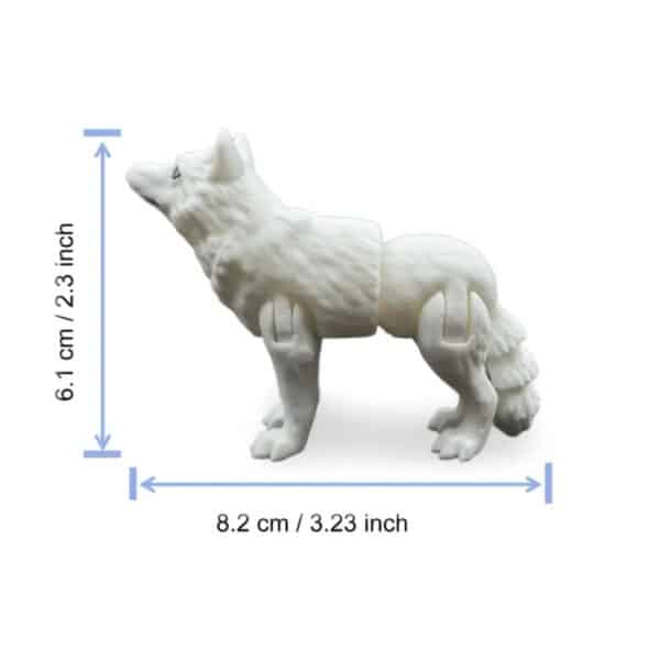 Articulated 3D Printed Arctic Wolf Statues Toy for Kids - Image 3