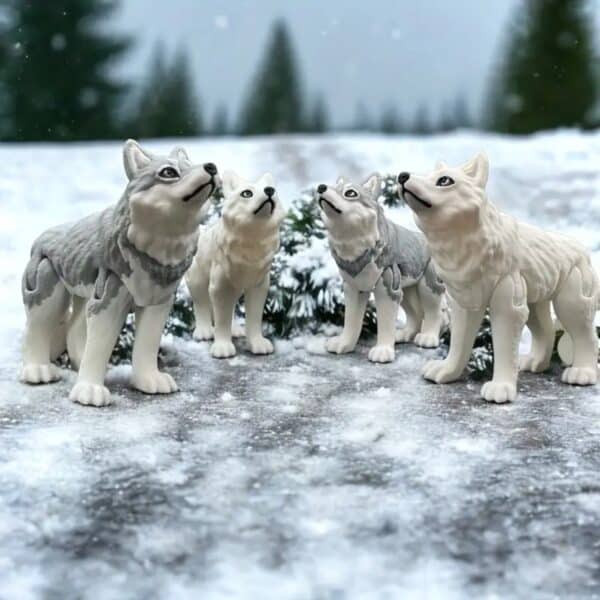 Articulated 3D Printed Arctic Wolf Statues Toy for Kids - Image 4