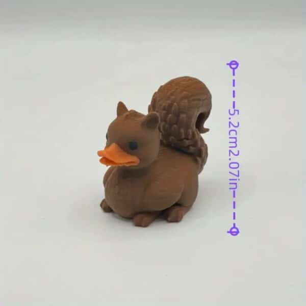Cute Brown 3D Printed Funny Squirrel Duck Toy for Children - Image 4