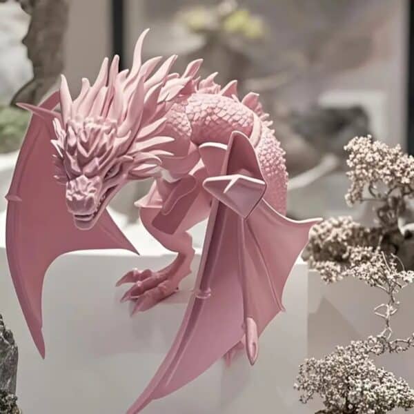 Articulated 3D Printed Pink Dragon Toy for Children's - Image 5