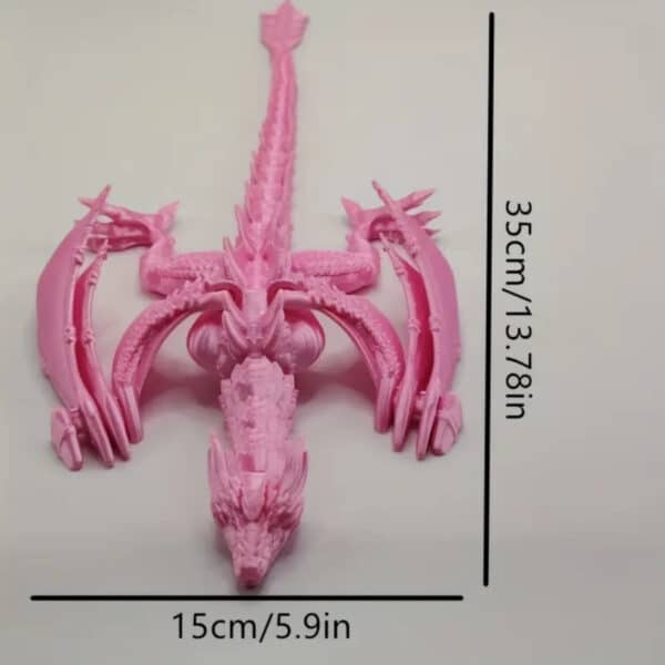 Articulated 3D Printed Pink Dragon Toy for Children's - Image 4