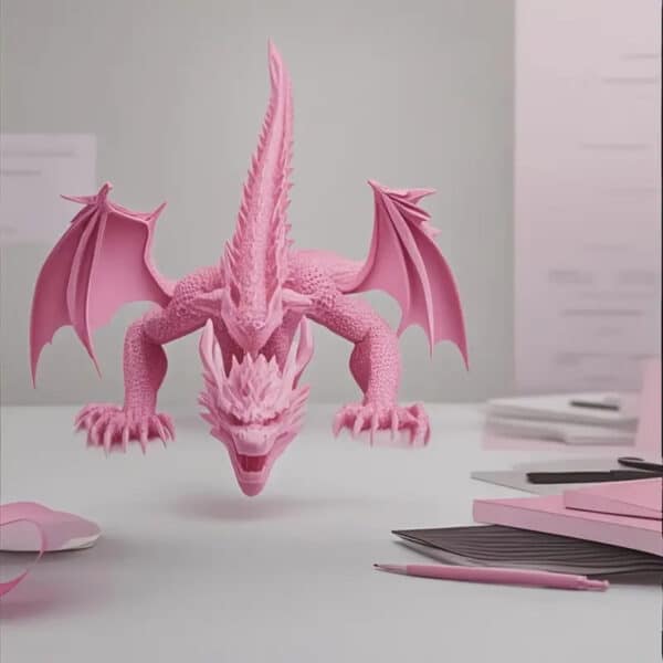 Articulated 3D Printed Pink Dragon Toy for Children's - Image 3