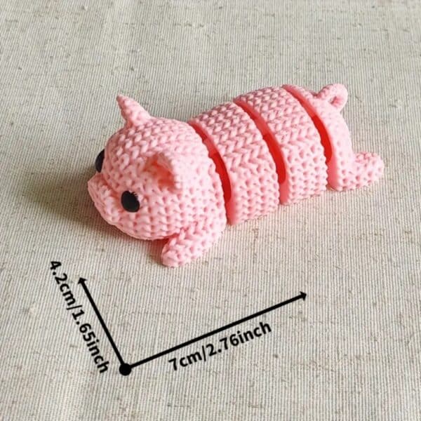 Custom Articulated 3D Printed Pink Pig Toy for Children's - Image 5