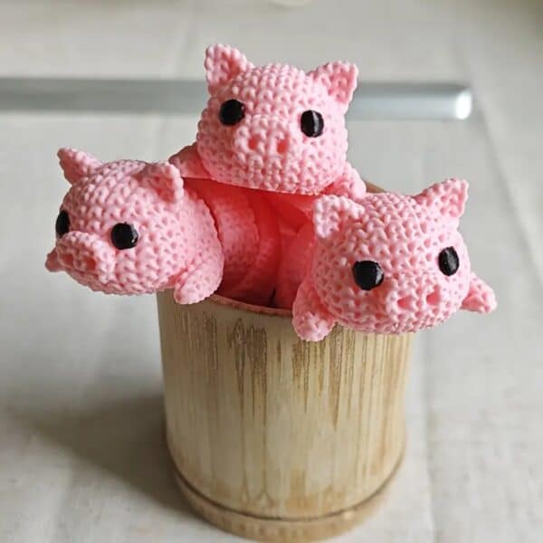 Custom Articulated 3D Printed Pink Pig Toy for Children's - Image 2