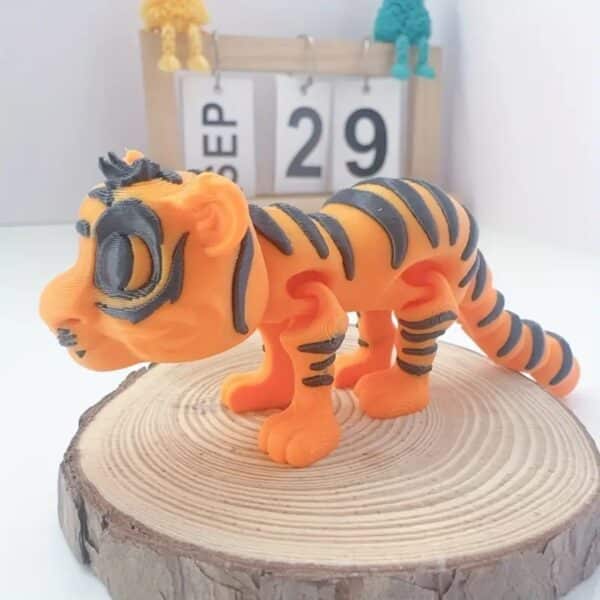 Customized 3D Printed Articulated Cute Tiger Toy for Kids - Image 4