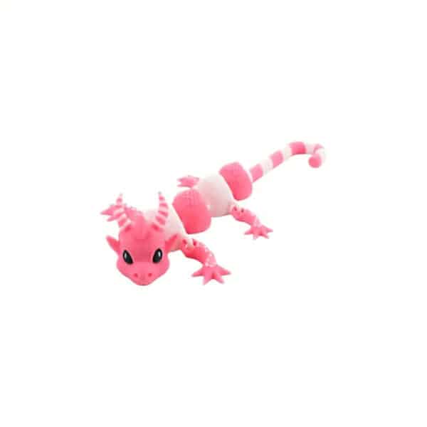 3D Printed Candy Cane Dragon Toy with Flexible Joints - Image 2