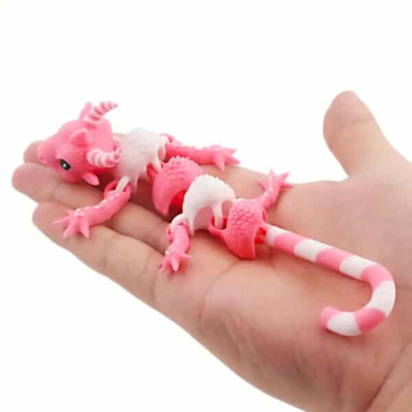 3D Printed Candy Cane Dragon Toy with Flexible Joints - Image 5