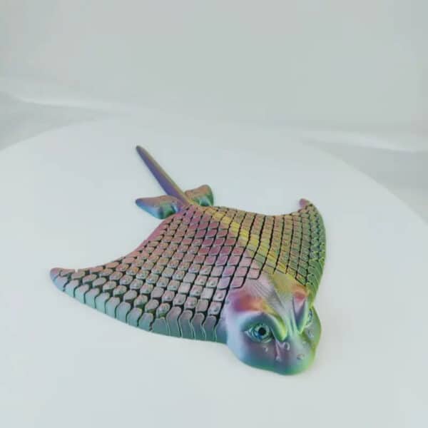 Custom 3D Printed Manta Ray Ornament with Flexible Joints - Image 2
