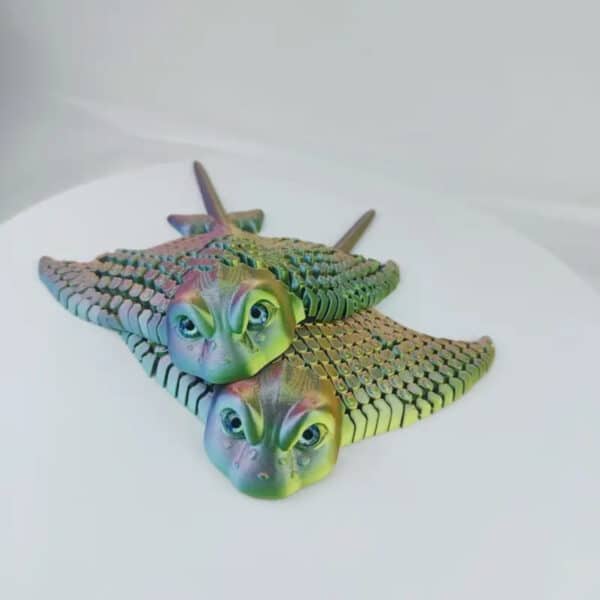 Custom 3D Printed Manta Ray Ornament with Flexible Joints - Image 5