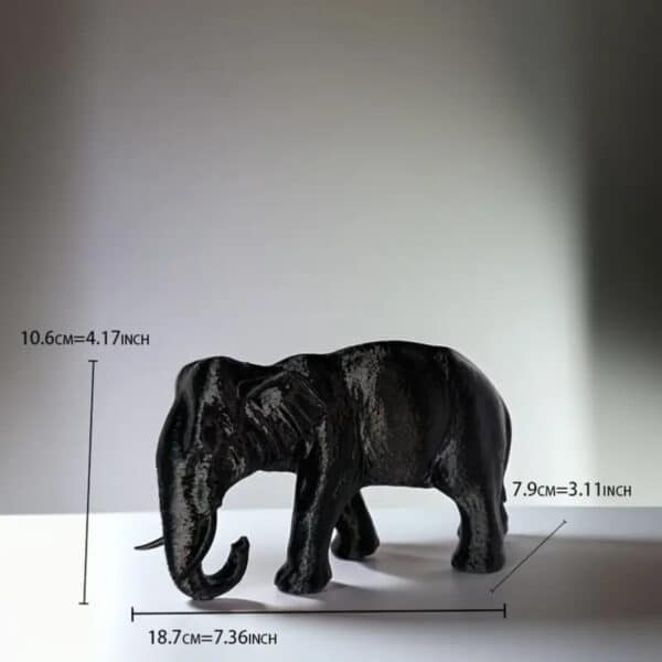 Customizable 3D Printed Realistic Black Elephant Statue - Image 5