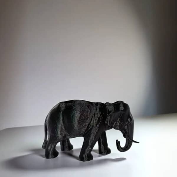 Customizable 3D Printed Realistic Black Elephant Statue - Image 2