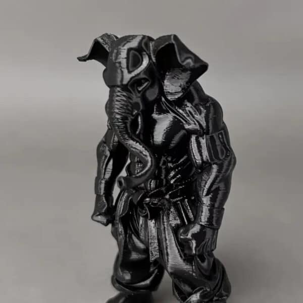 Custom 3D Printed Black Elephant Trunk Toy for Children - Image 2