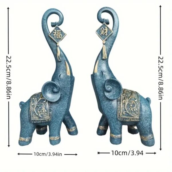 Adorable 3D Printed Customizable Blue Elephant Statues - Image 2