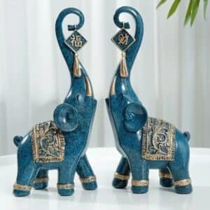 Blue Elephant Statues