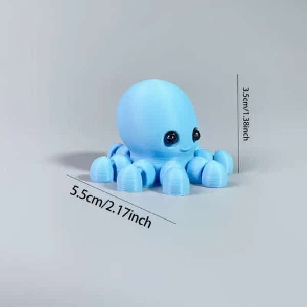 Customizable 3D Printed Blue Octopus Toy for Children's - Image 3