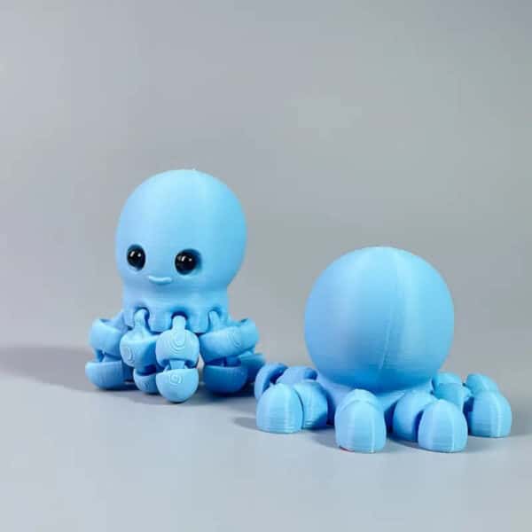 Customizable 3D Printed Blue Octopus Toy for Children's - Image 4