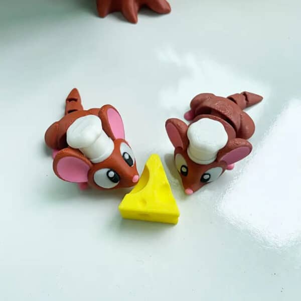 Customized Articulated 3D Printed Cute Mouse with Hat - Image 3