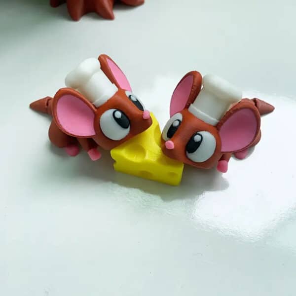Customized Articulated 3D Printed Cute Mouse with Hat - Image 4